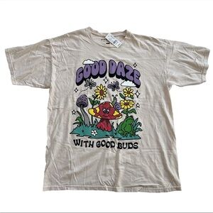 NWT Pacsun Men's Graphic Tee Shirt XL Cartoon Whimsical Psychadelic Mushroom Y2K